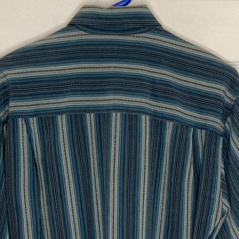 Tommy Bahama 100% Silk Multicolored Stripe Long Sleeve Shirt Size Medium - Picture 7 of 8